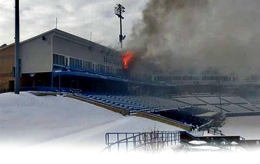 Fifth Third Ballpark early on when the fire started 01/03