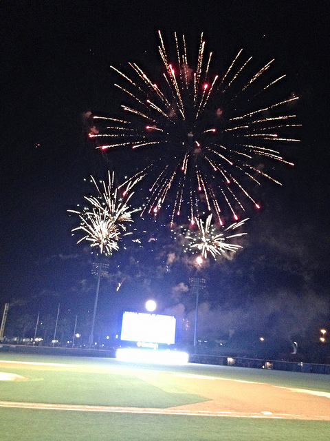Fireworks Friday, so we had even more entertainment after the game.